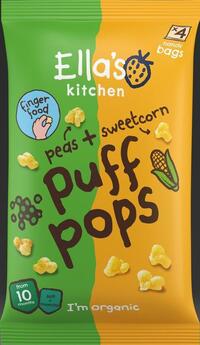 ella's kitchen Puff pops peas sweetcorn 10+ maanden bio 36g