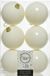 Decoris Kerstballen - 6x st - wol wit - 8 cm - kunststof - mat en glans mix - kerstversiering