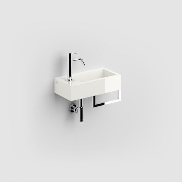 Clou Flush 3 Fontein Rechthoek Links 36x18x9cm Mineraalmarmer Hoogglans Wit 1 Kraangat