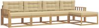 vidaXL - Buiten - bank - set - 4 - st - Wit - en - Beige - Polyester