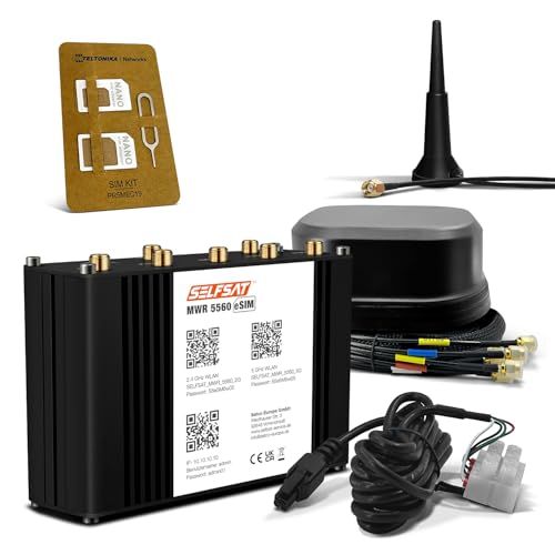 SELFSAT MWR 5560 eSIM 5G Cat 20 WLAN-router tot 3,4 Gbps incl. SATCO 5G antenne zwart