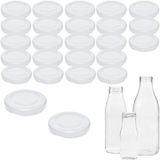 mikken 25 deksels voor glazen flessen 5 cm / TO48 twist-off reservedeksel schroefdeksel voor melkflessen en sapflessen kleur wit