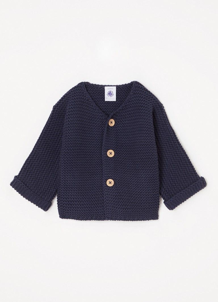 Petit Bateau Grofgebreid vest met ronde hals