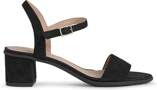 GEOX D AURELY 50 B Sandalen - BLACK - Maat 39 - Dames - Sandalen met hak - Leer