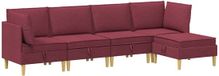 vidaXL Ensemble de canapé modulaire avec rangement 5 pièces Rouge vin Tissu
