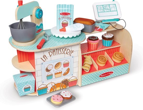 MELISSA & DOUG Houten bakkerij La Patisserie (39-delig) - Houten spellen voor kinderen - Rollenspeelgoed - Montessorispel - 3+ - Cadeau voor jongen of meisje