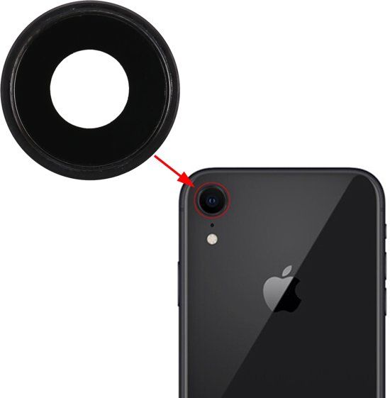Panda - Camera achteraan met lensdop voor iPhone XR (zwart)