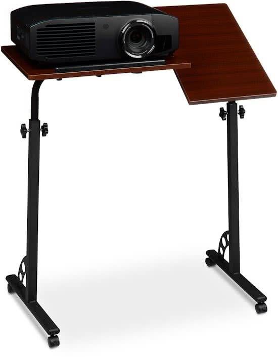 Relaxdays Laptoptafel Groot - Hoogte Verstelbaar - Wielen - Rood