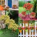 Merkloos Fleurs artificielles pour extérieur, plantes artificielles résistantes aux UV, plastique vert artificiel, décoration de bac à fleurs de printemps et d'été pour jardin et véranda (10 pièces)