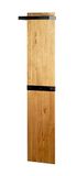 HAKU Wandkapstok eiken, zwart, Massief hout, metaal - Maat: B 35 cm x H 175 cm x D 25 cm, Stijl: Modern