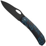 WE Knife WE23096B-2 Inmate, Black Stonewashed CPM 20CV, Black Titanium, Blue Raindrop Pattern Zakmes, Jerad Neeve Design