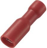 TRU COMPONENTS 737623 Platte stekker (female) Insteekbreedte: 2.8 mm Insteekdikte: 0.5 mm 180 ° Volledig geïsoleerd Rood 50 stuk(s)