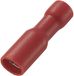 TRU COMPONENTS 737623 Platte stekker (female) Insteekbreedte: 2.8 mm Insteekdikte: 0.5 mm 180 ° Volledig geïsoleerd Rood 50 stuk(s)