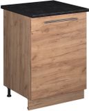 Vicco Keukenonderkast Fame-Line, Goudkleurig Eiken/Goudkleurig Eiken, 60 cm 1 deur met werkblad