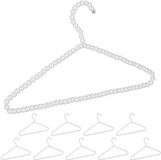Merkloos Relaxdays Parel Kleerhangers - Set van 10 - Wit - Kunststof - 40 cm