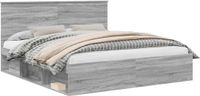 vidaXL Bedframe Grijs Sonoma Massief Grenenhout 180 x 200 cm