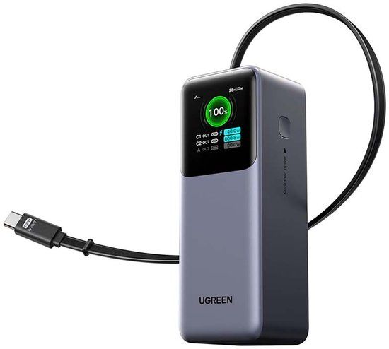 Ugreen 165W Power Bank met Uittrekbare Kabel