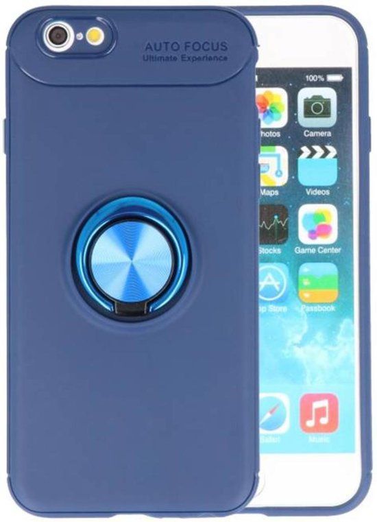 Best Cases Navy Zacht TPU met Ringhouder hoesje voor Apple iPhone 6 / 6s