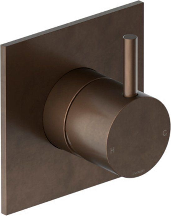 Hotbath Cobber - Inbouw Douchemengkraan - Verouderd Messing - Vierkant - 1-hendel