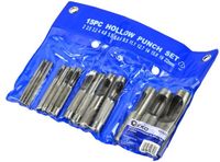 GEKO Holle ponsenset - 15-delig - Staal - 2-22 mm - Voor leer en rubber
