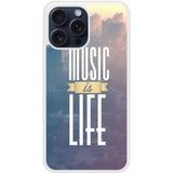 Apple Bedrukt siliconen hoesje compatibel met iPhone 15 Pro Max Music is life