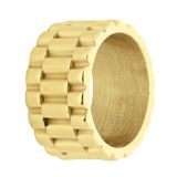 Lucardi Heren Stalen goldplated ring - Ring - Staal - Goudkleurig - 18 / 57 mm