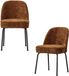 WOOOD Vogue Eetkamerstoelen - Polyester - Midden Bruin - Set van 2