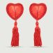 Nippelpasties en forme de cœur avec gland - Rouge