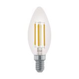 EGLO Filament LED lamp E14 dimbaar, kaars gloeilamp voor retro verlichting