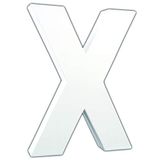 Décopatch AC723Cpack - Un Lot de 3 supports en papier blanc mâché 3x16,5x20,5 cm, Lettre X