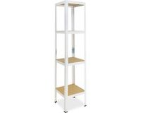 Shelfplaza HOME metalen stellingkast - 200x45x45 cm - wit - 4 planken