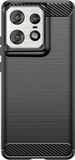 Techsuit Hoesje geschikt voor Motorola Edge 50 Pro - Carbon Silicone Back Cover - Zwart