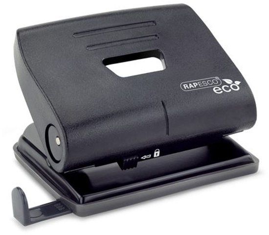 Merkloos Rapesco 1086 ECO 2-Gaats Perforator, 22 Vel Perforatiecapaciteit, Zwart