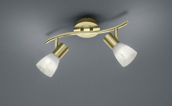 TRIO LEUCHTEN LEVISTO Spotlamp 2 x 6 W 3000 K RVS Messing Alabaster LED