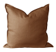 Scandi Living Housse de coussin en lin brun amande 50x50 cm