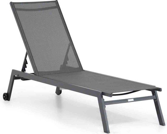 Lifestyle Ultimate ligbed met wiel Grijs-antraciet