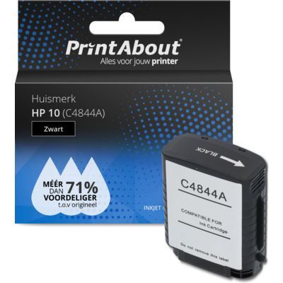 PrintAbout Huismerk HP 10 (C4844A) Zwart | Compatibel