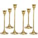 Anndason Set of 6 Gold Taper Candle Holders