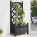 Maison Exclusive - Jardinière avec treillis, noire, 40x30x90 cm, en bois massif de sapin