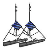 Neewer Licht statief 3 meter Pro Heavy Duty veerbelaste volledig metalen sluitringen set van 2 met draagtassen en zandzakken voor foto- en videofotografie HTC Vive enz. (zwart)