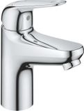 GROHE Wasbakarmatuur Swift, chroom, maat S, met aansluiting voor koud water, waterbesparend, inclusief afvoerputje Clic Clac