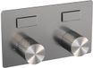 Brauer Brushed Carving - 2-weg inbouwthermostaat met drukknoppen - RVS Geborsteld PVD
