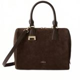 FURLA Leren handtas schoudertas Olivia Boston Bag Toni Cioccolato donkerbruin