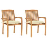 vidaXL Fauteuil de jardin crème