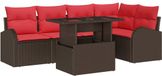 vidaXL Tuinbank Set Bruin Poly rattan
