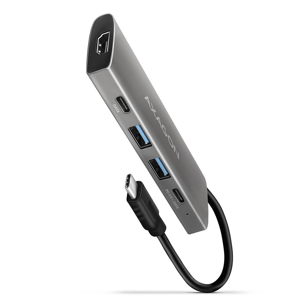 AXAGON HMC-5G2 - USB-C Hub - 5 poorten - Grijs