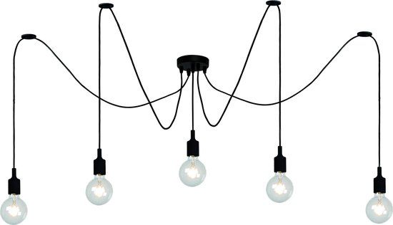 Lucide FIX Hanglamp - 5xE27 - Zwart
