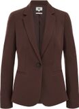 WE Fashion Dames getailleerde jersey stretch blazer Bruin