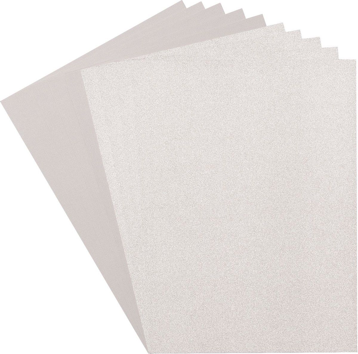 Florence Glitter Papier en Cardstock Set A4 - 2x5 vellen - Zilver