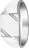 Lucardi Heren Zegelring mat/glans - Ring - Vaderdag Cadeautje - Echt Zilver - Zilverkleurig